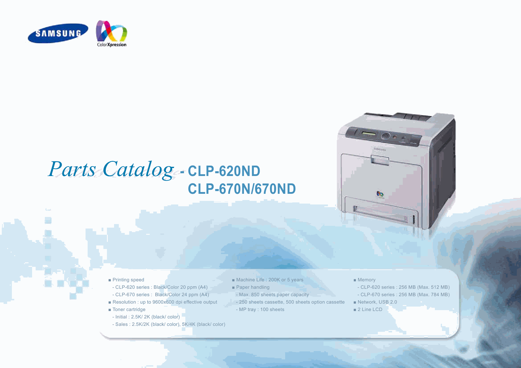 Samsung Color-Laser-Printer CLP-620ND 670N 670ND Parts Manual-1